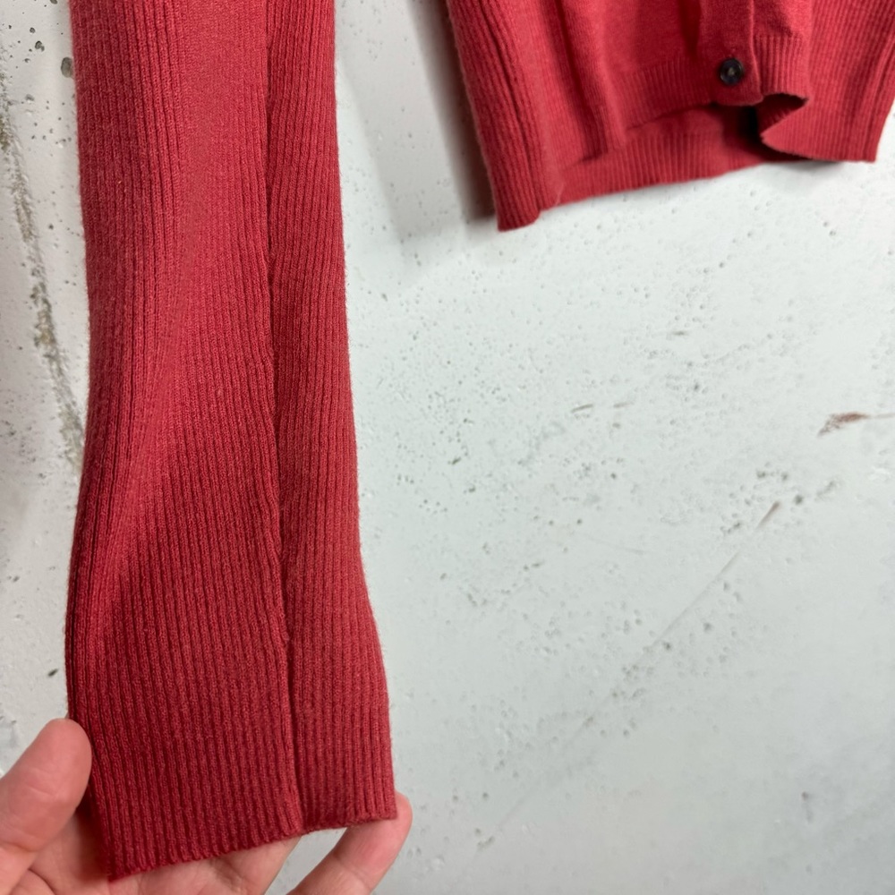 American Eagle Ribbed Button Front Red Cardigan S… - image 4